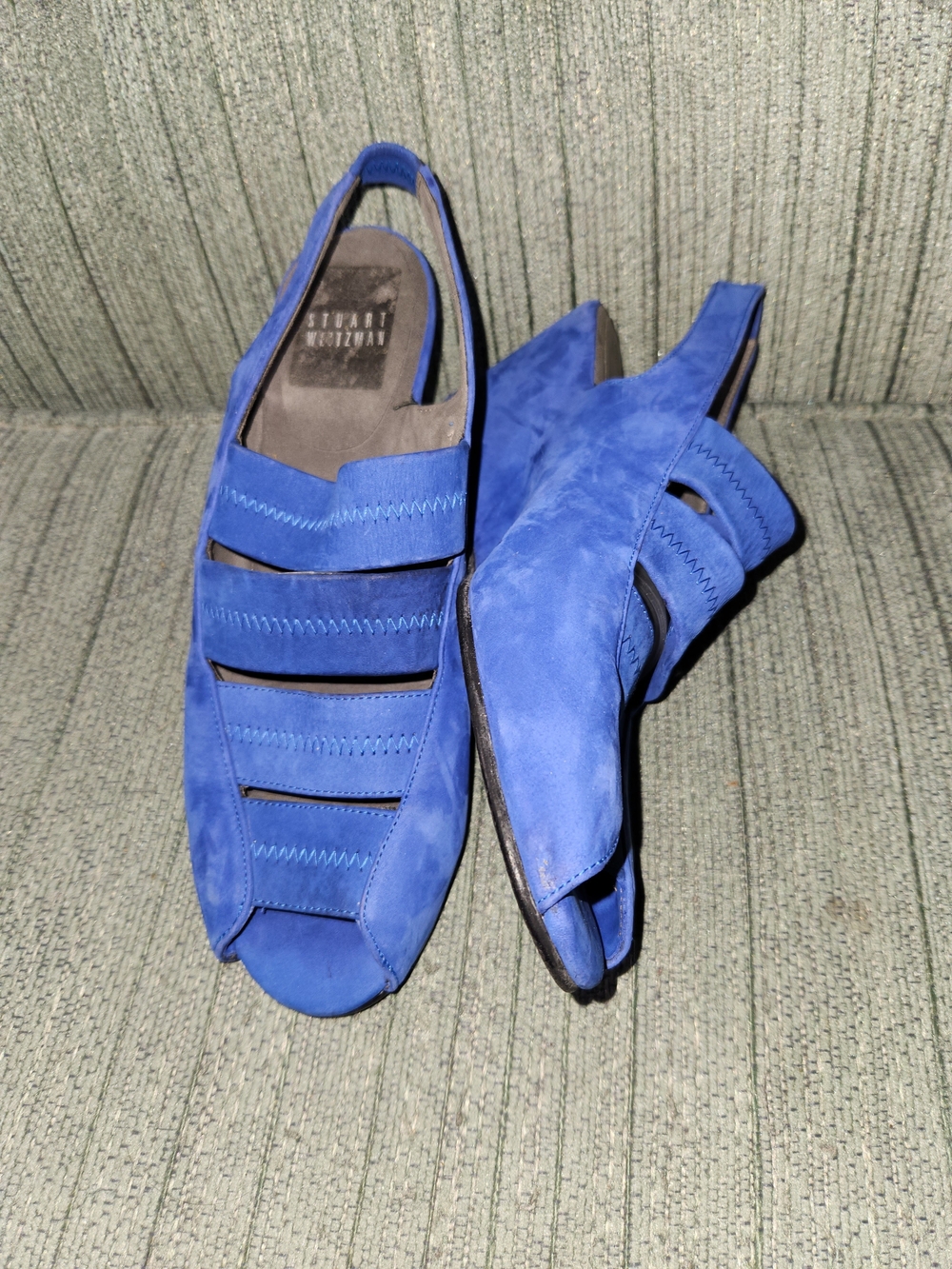 🍉Stuart Weitzman Blue Suede Slingback Sandals